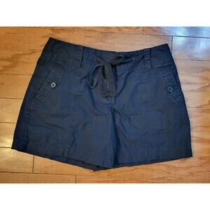 Ann Taylor Loft Womens Black Cotton Shorts Size 6 Drawstring Pockets